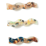 Accessorize London Women's Multi 3 Pack Wavey Resin Slides Hair Clip