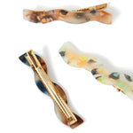 Accessorize London Women's Multi 3 Pack Wavey Resin Slides Hair Clip
