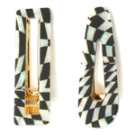 Accessorize London Women's 2 Pack Swirly Checkerboard Hair Clip