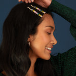 Accessorize London Women's Set of 2 Rainbow Baguette Gem Hair Slides Clip