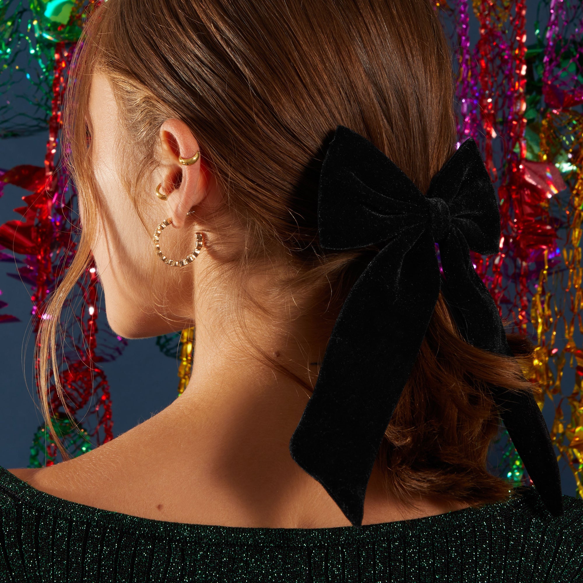 Accessorize London Women's Velvet Soft Bow Hair Clip-Black