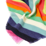 Accessorize London Women's Multi Rainbow Border Blanket