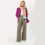 Accessorize London Women's Multi Rainbow Border Blanket