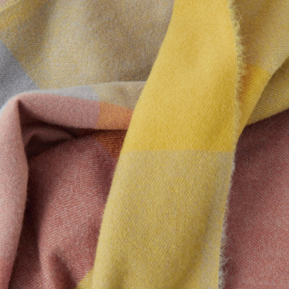 Accessorize London Women's Multi Sunset Colourblock Check Blanket