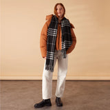 Accessorize London Women's Black & White Manhatten Check Blanket