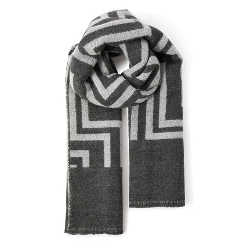 Accessorize London Women's Grey Firenze Geo Supersoft Blanket