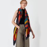 Accessorize London Women's Multi Cleo Colourblock Blanket