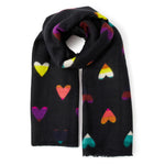 Accessorize London Women's Multi Rainbow Hearts Blanket