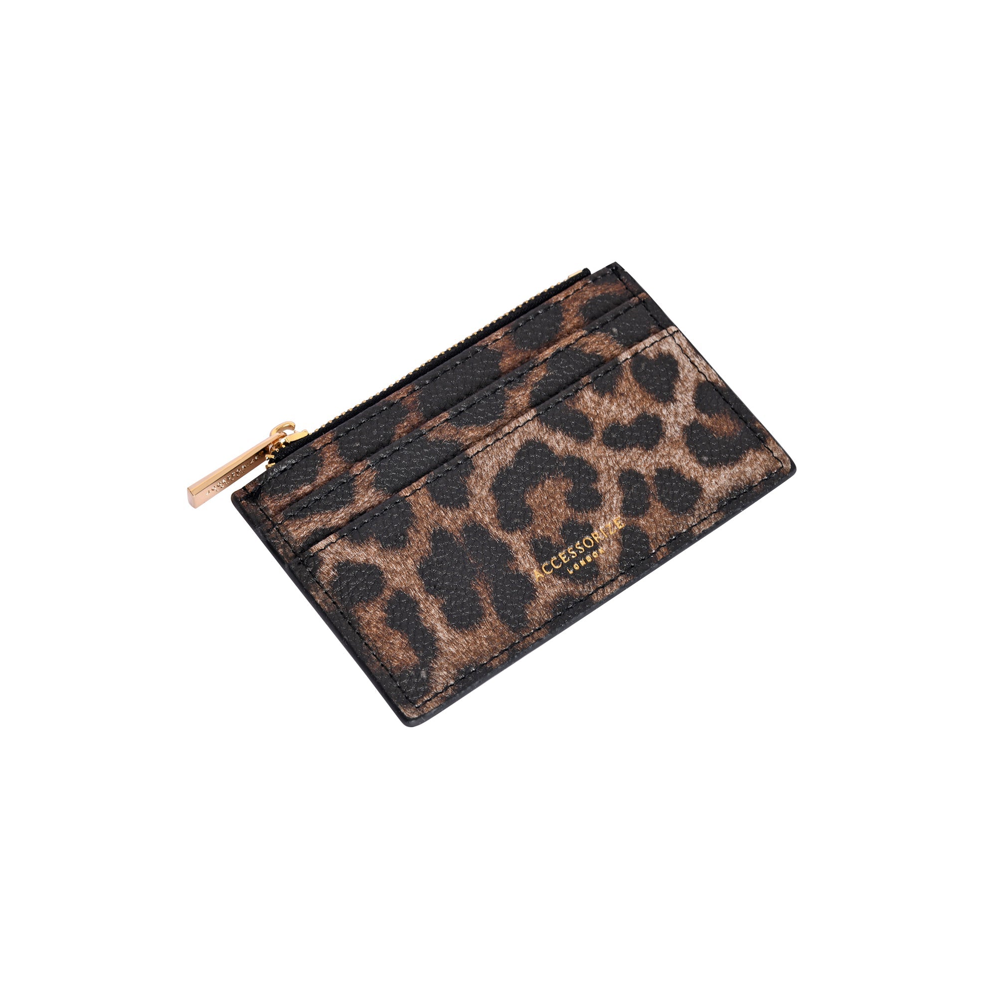 Accessorize London Women's Faux Leather Leopard 3 Compartment Card