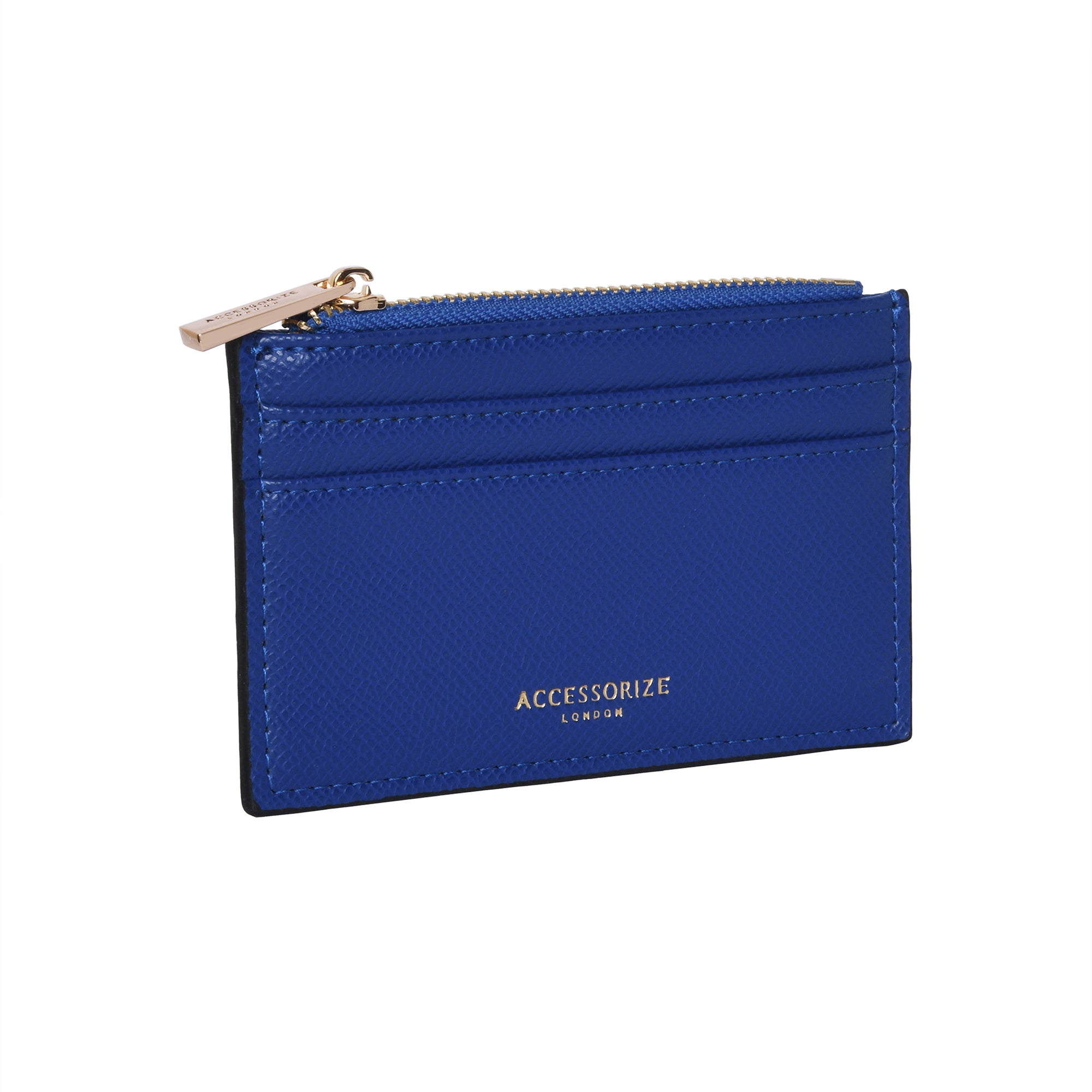 Accessorize London Women's Faux Leather Cobalt 3 Compartment Card Holder
