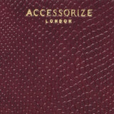 Accessorize London Women's Faux Leather Burgundy Plain Card Holder