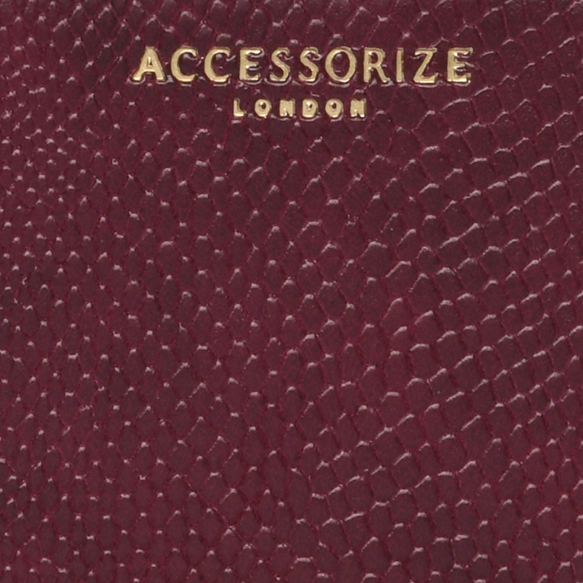 Accessorize London Women's Faux Leather Burgundy Plain Card Holder