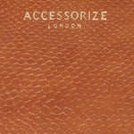 Accessorize London Women's Faux Leather Orange Plain Card Holder