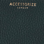 Accessorize London Women's Faux Leather Teal Plain Card Holder