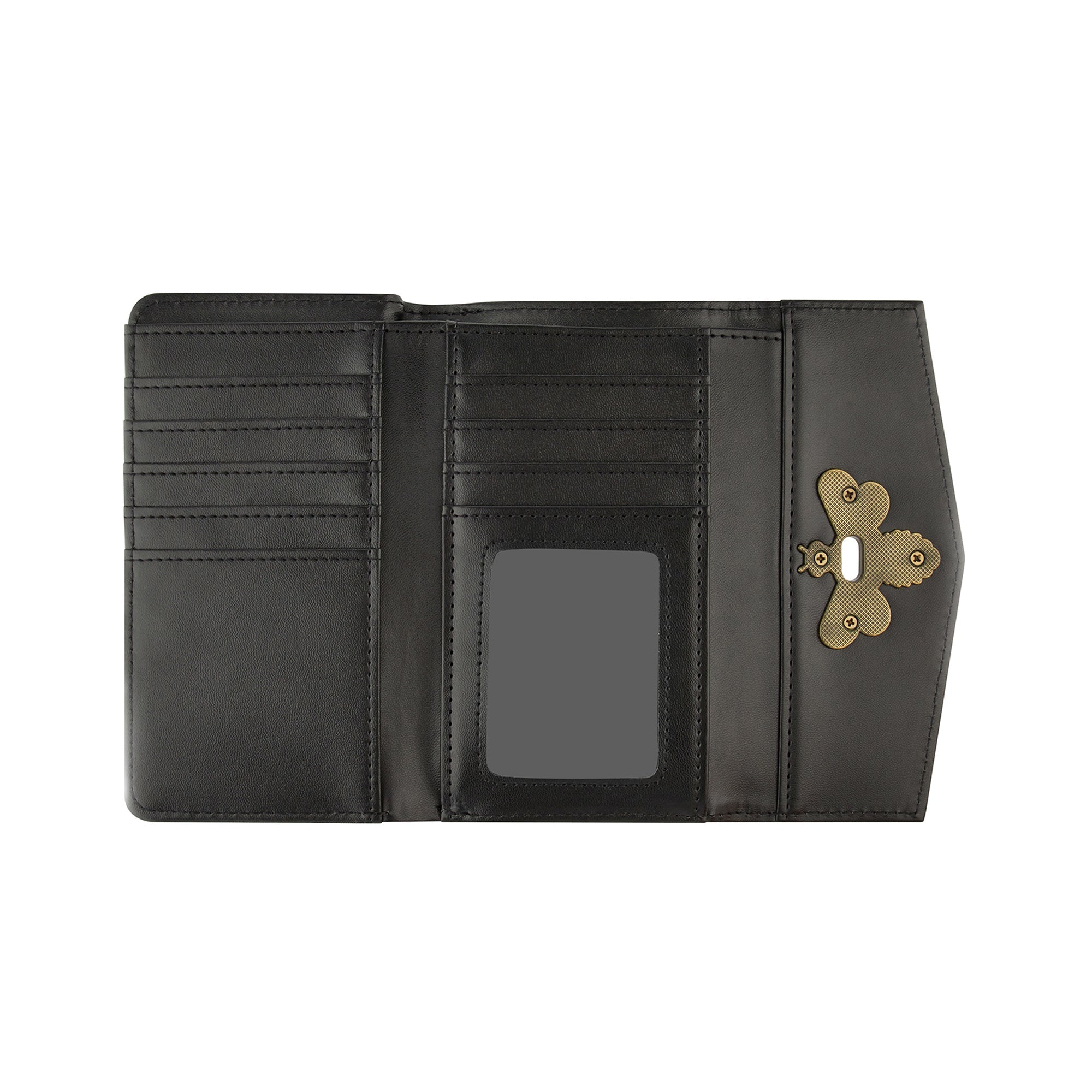 Accessorize London Women's Faux Leather Britney Bee Wallet - Black