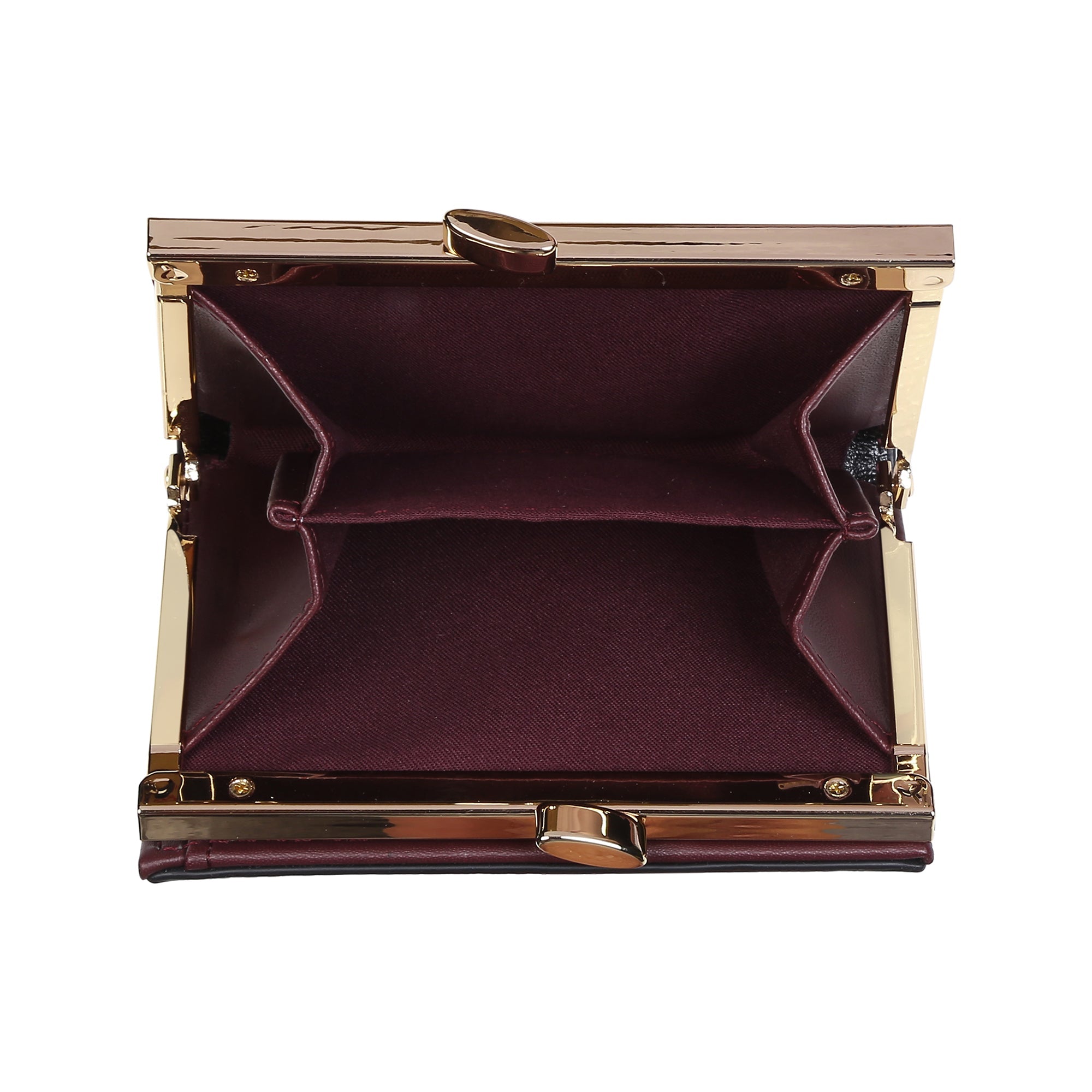 Accessorize London Women's Faux Leather Burgundy Bella Clipframe Wallet