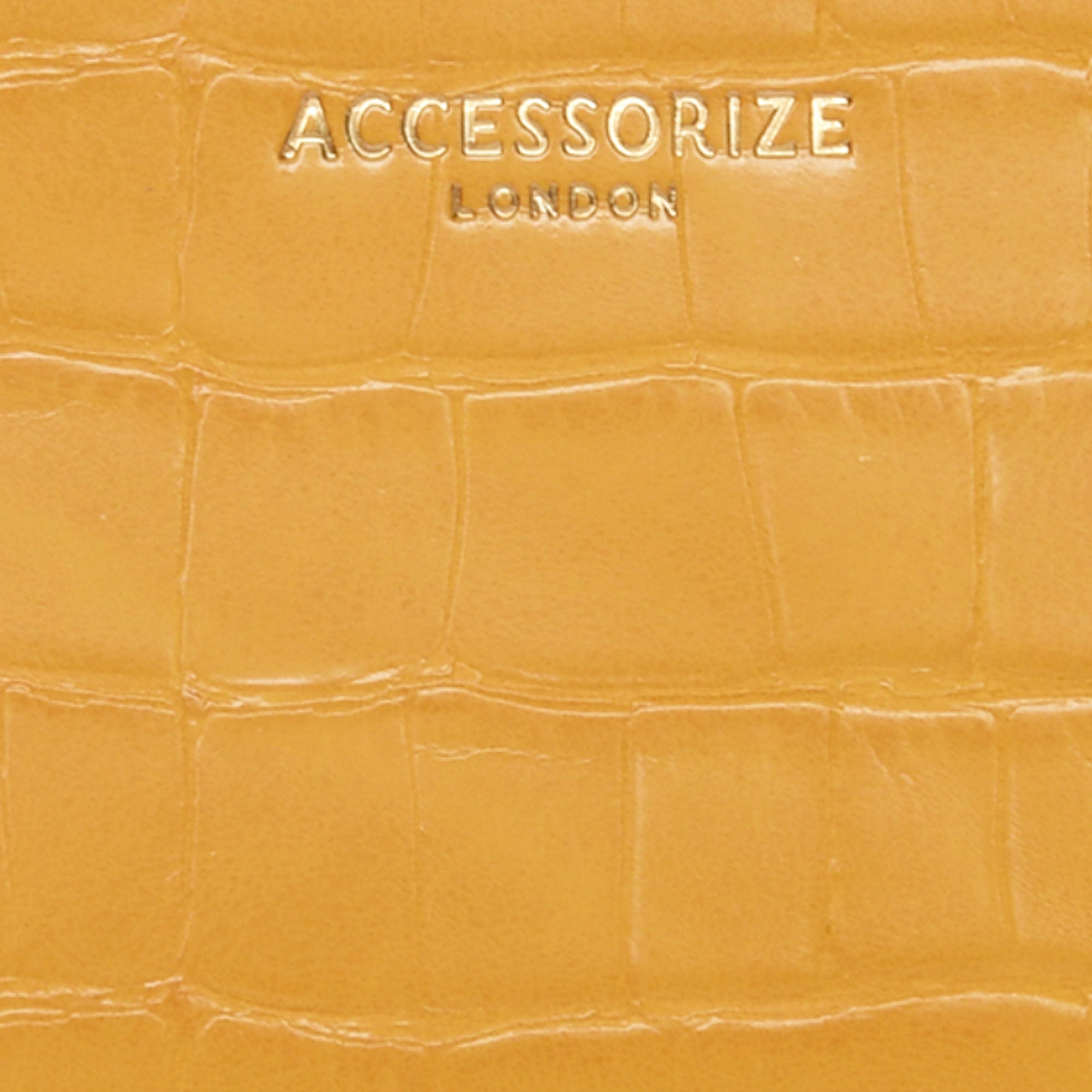 Accessorize London Women's Faux Leather Yellow Resin Croc Coin Purse