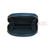 Accessorize London Women's Faux Leather Teal Crescent Coin Purse