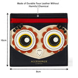 Accessorize London Women's Faux Leather Blue Owl Cardholder