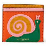 Accessorize London Women's Faux Leather Green Snail Cardholder