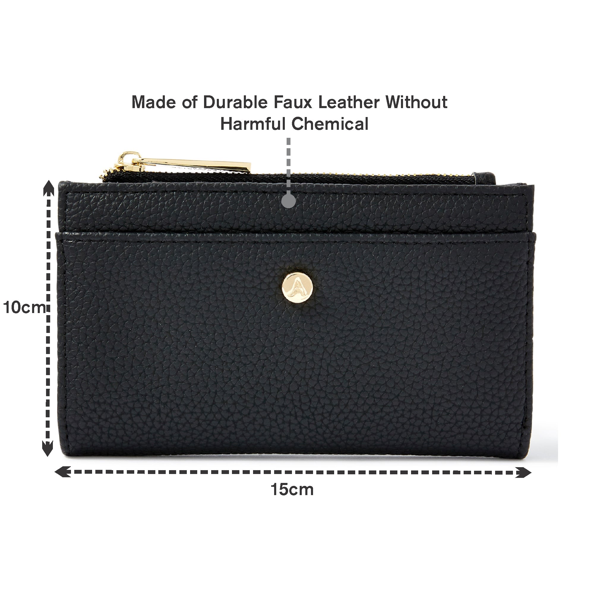 Accessorize London Women's Faux Leather Black Medium Slimline Wallet