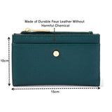 Accessorize London Women's Faux Leather Teal Medium Slimline Wallet
