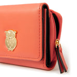 Accessorize London Women's Faux Leather Orange Owl Purse