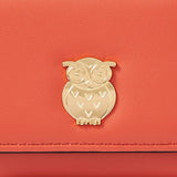 Accessorize London Women's Faux Leather Orange Owl Purse