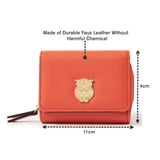 Accessorize London Women's Faux Leather Orange Owl Purse
