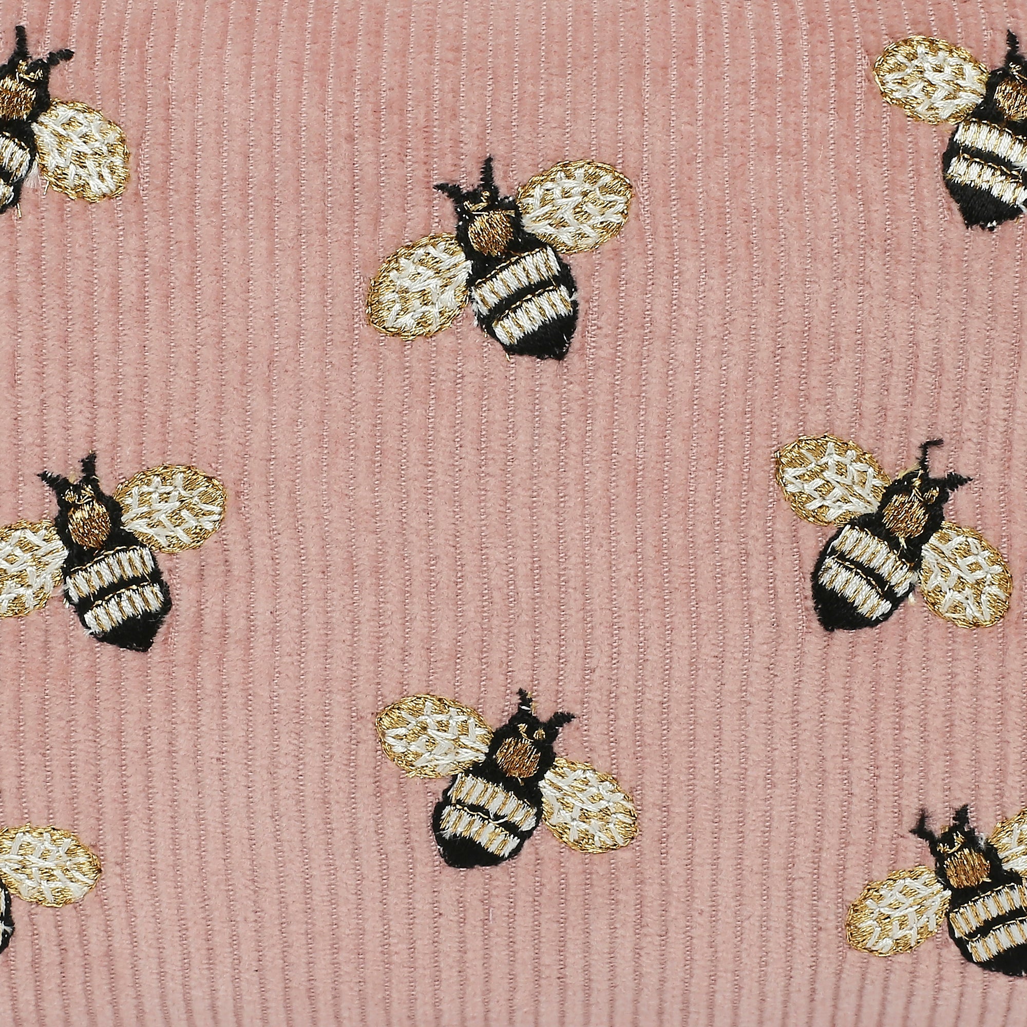 Accessorize London Women's Cotton Pink Bee Embellished Cosmetic Pouch