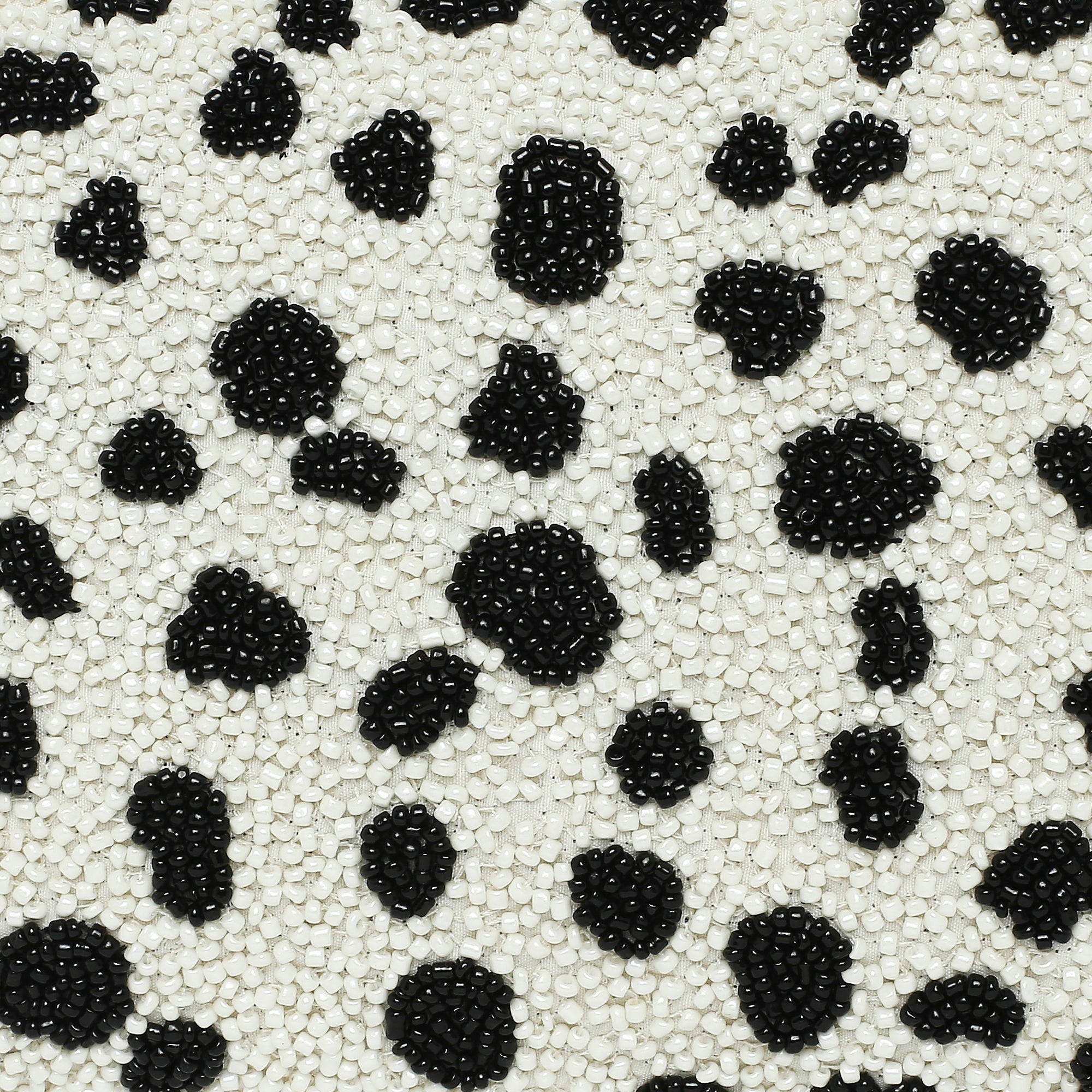 Accessorize London Women's Fabric Black White Dalmatian Beaded Pouch