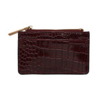Accessorize London Women's Faux Leather Maroon Patent Cardholder