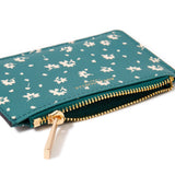 Accessorize London Women's Faux Leather Green Ditsy Print Cardholder