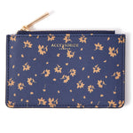 Accessorize London Women's Faux Leather Navy Ditsy Print Cardholder