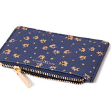 Accessorize London Women's Faux Leather Navy Ditsy Print Cardholder