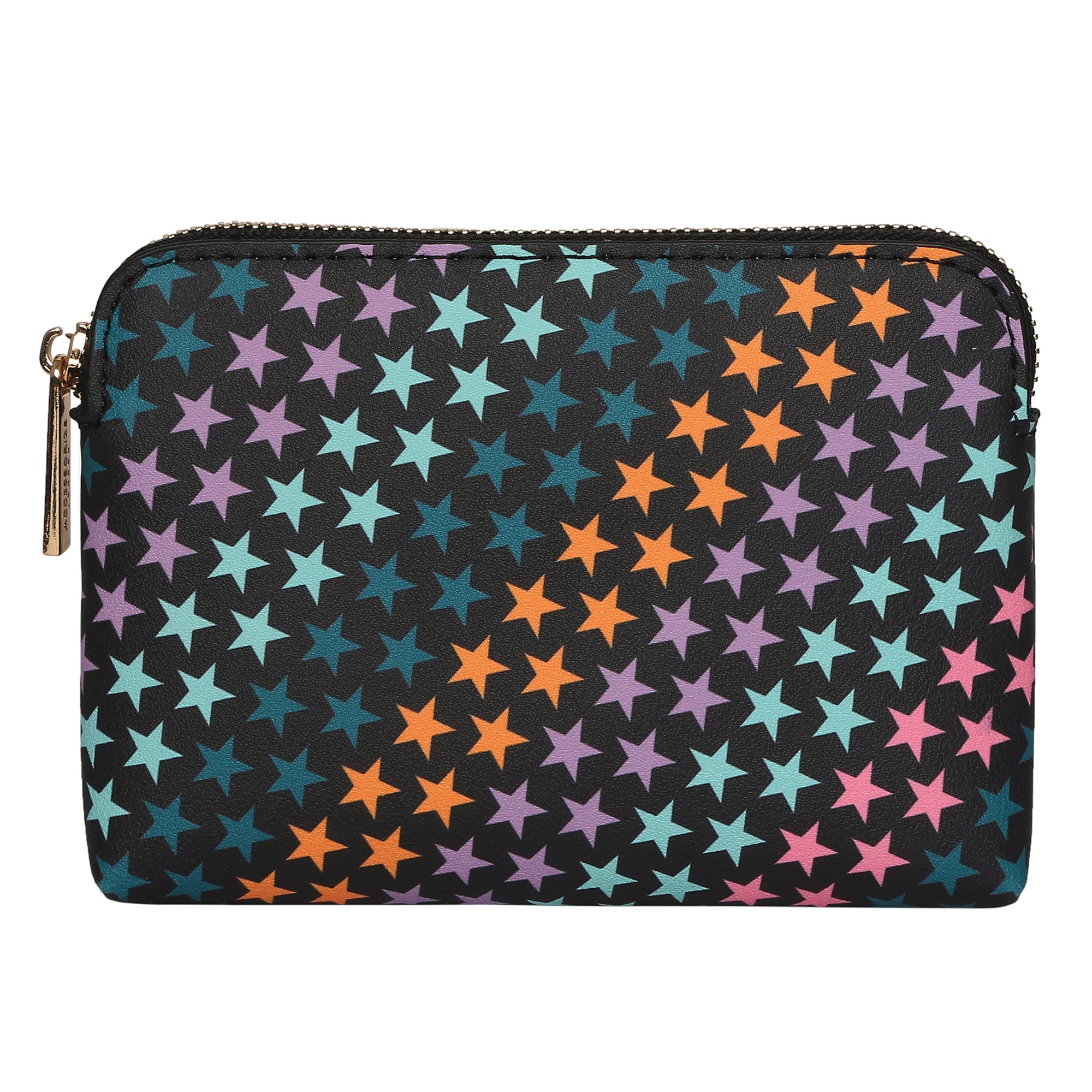 Accessorize London Women's Faux Leather Darks-Multi Star Print Coin Purse
