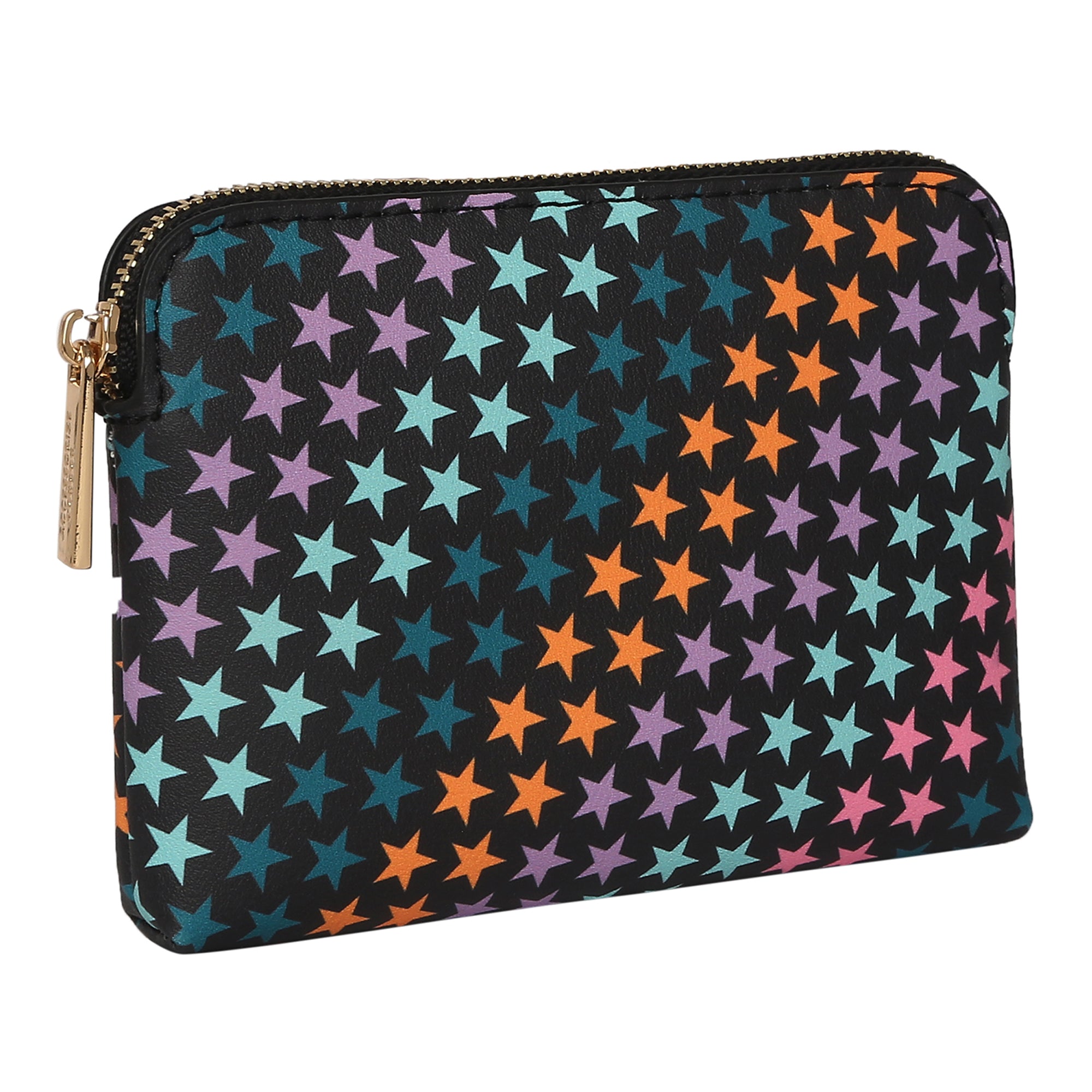 Accessorize London Women's Faux Leather Darks-Multi Star Print Coin Purse