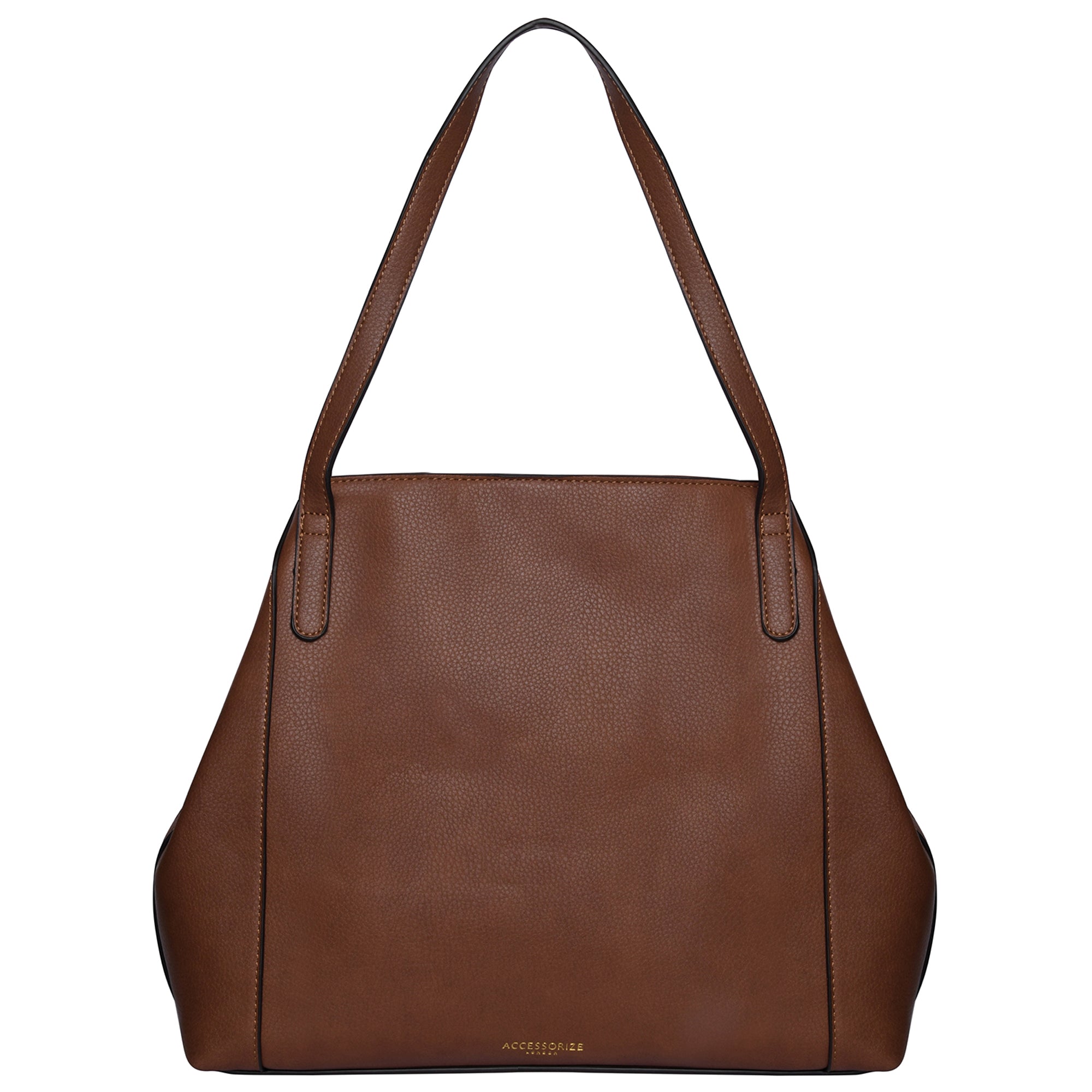 Accessorize London Women's Faux Leather Tan Romeo Shoulder Bag