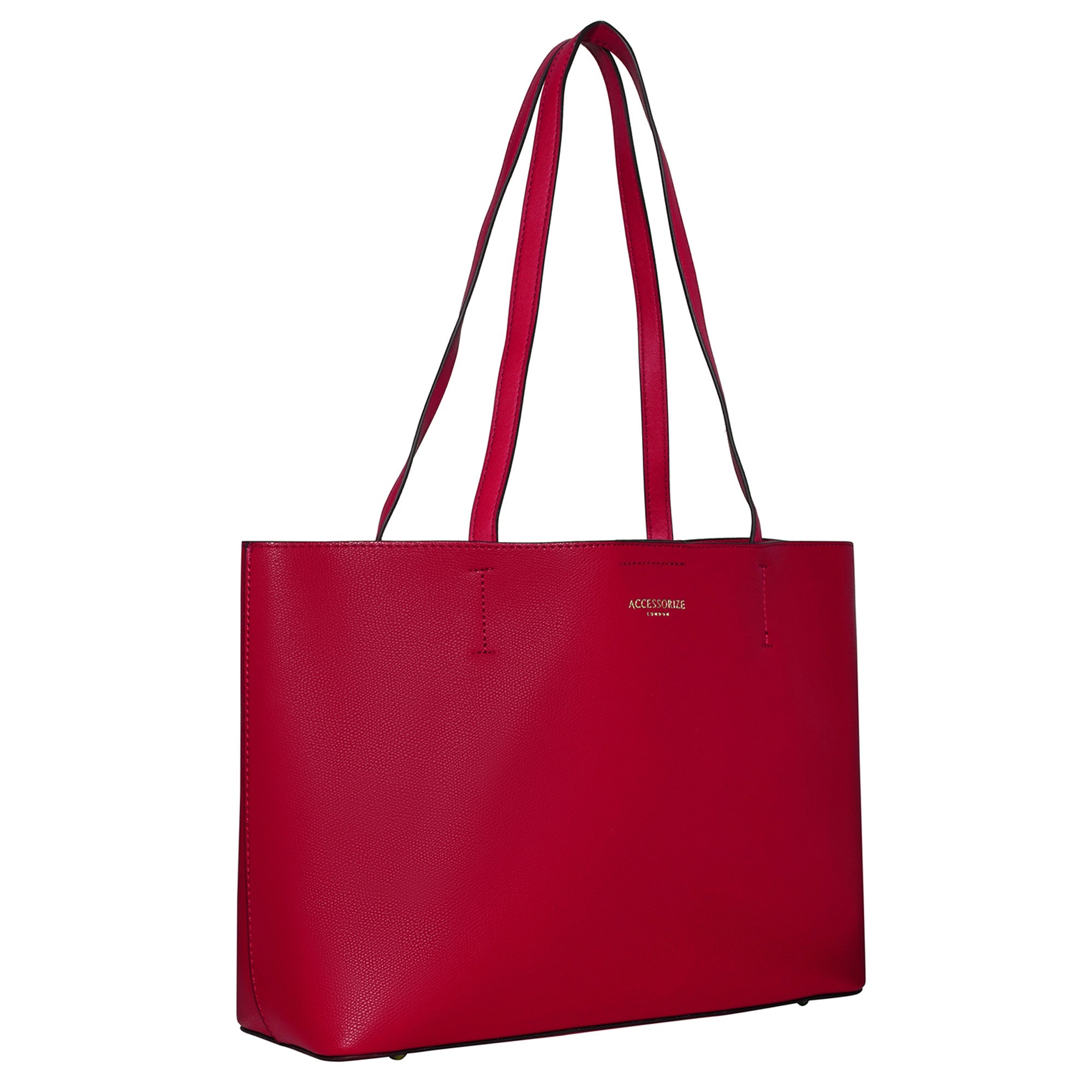 Accessorize London Women's Faux Leather Red Leo Tote Bag