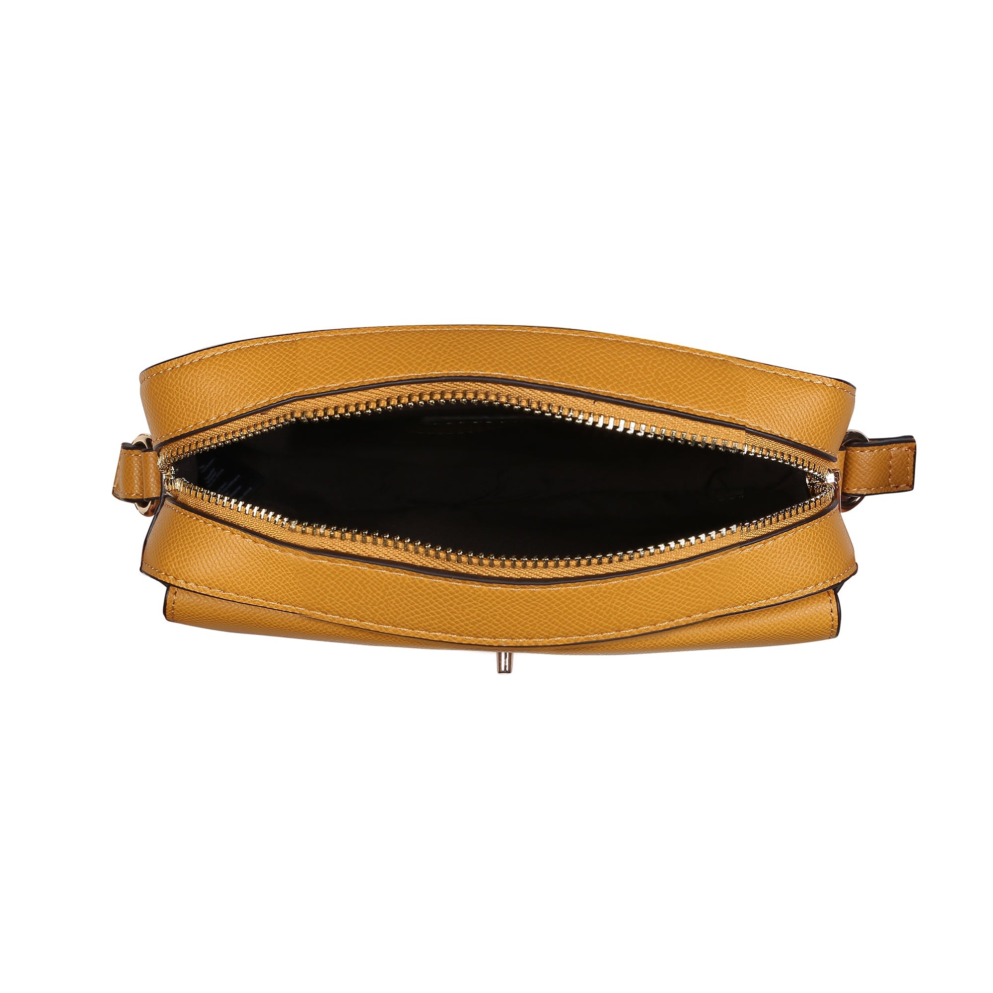 Accessorize London Women's Faux Leather Yellow Tyler Twistlock Sling Bag