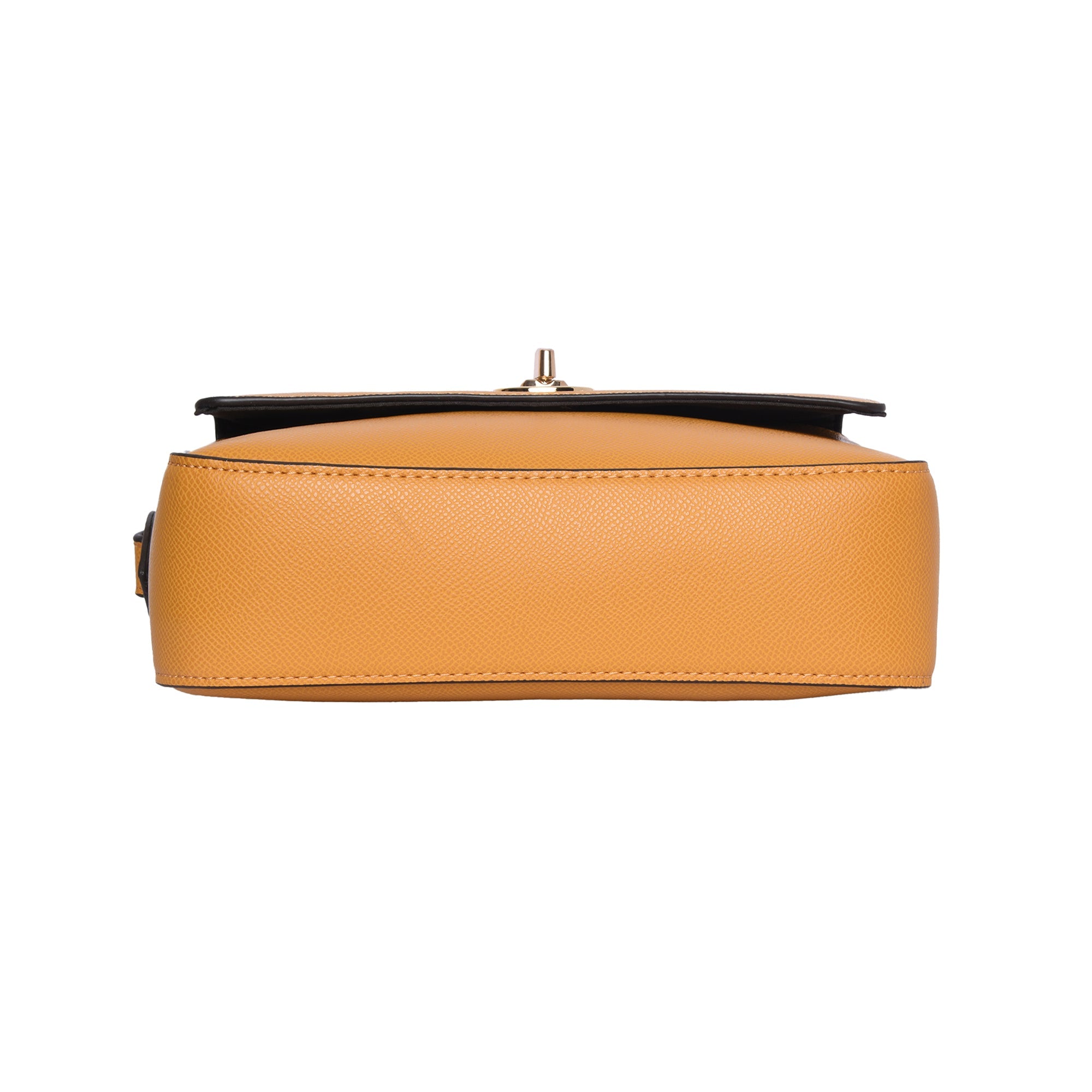 Accessorize London Women's Faux Leather Yellow Tyler Twistlock Sling Bag