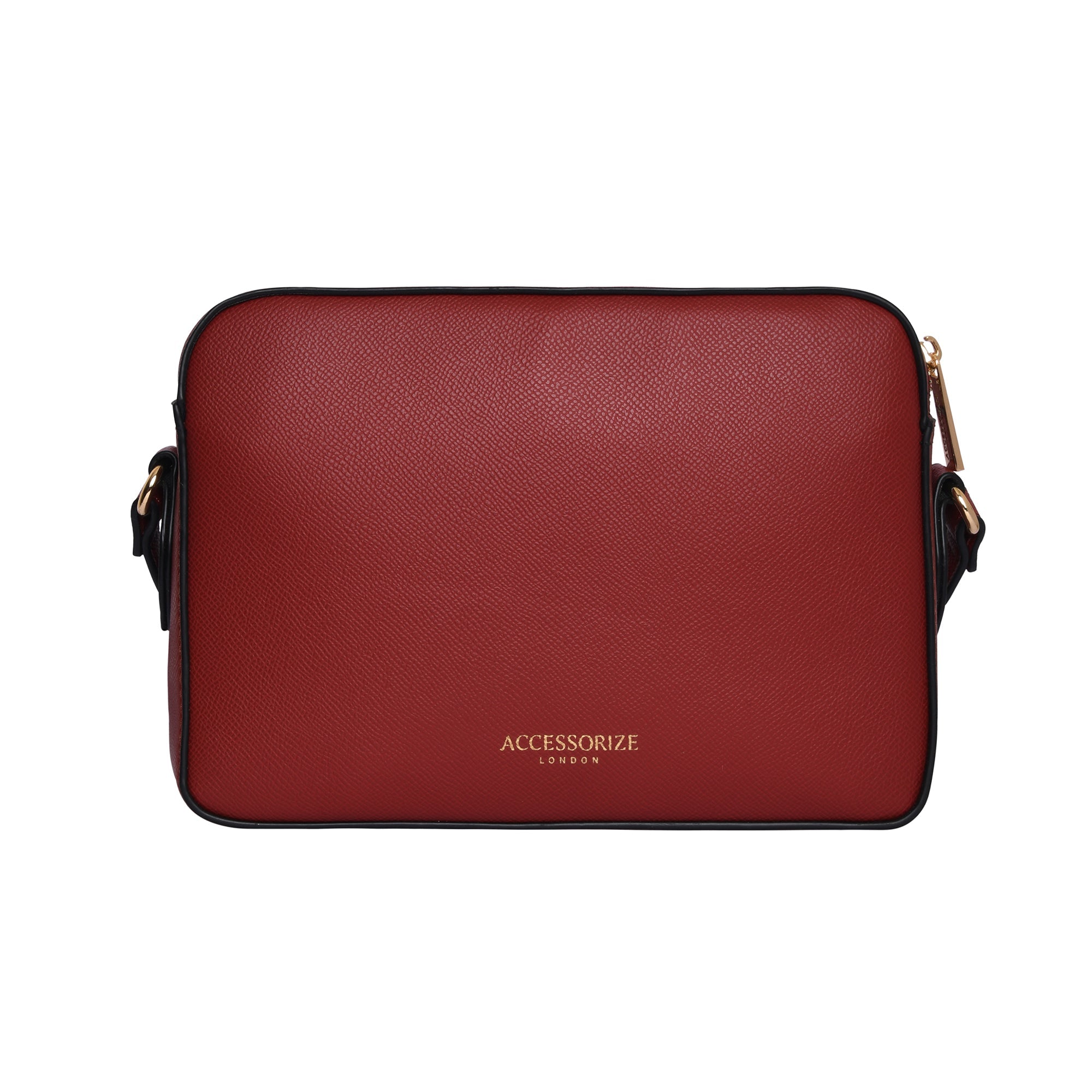 Accessorize London Women's Faux Leather Red Tyler Twistlock Sling Bag
