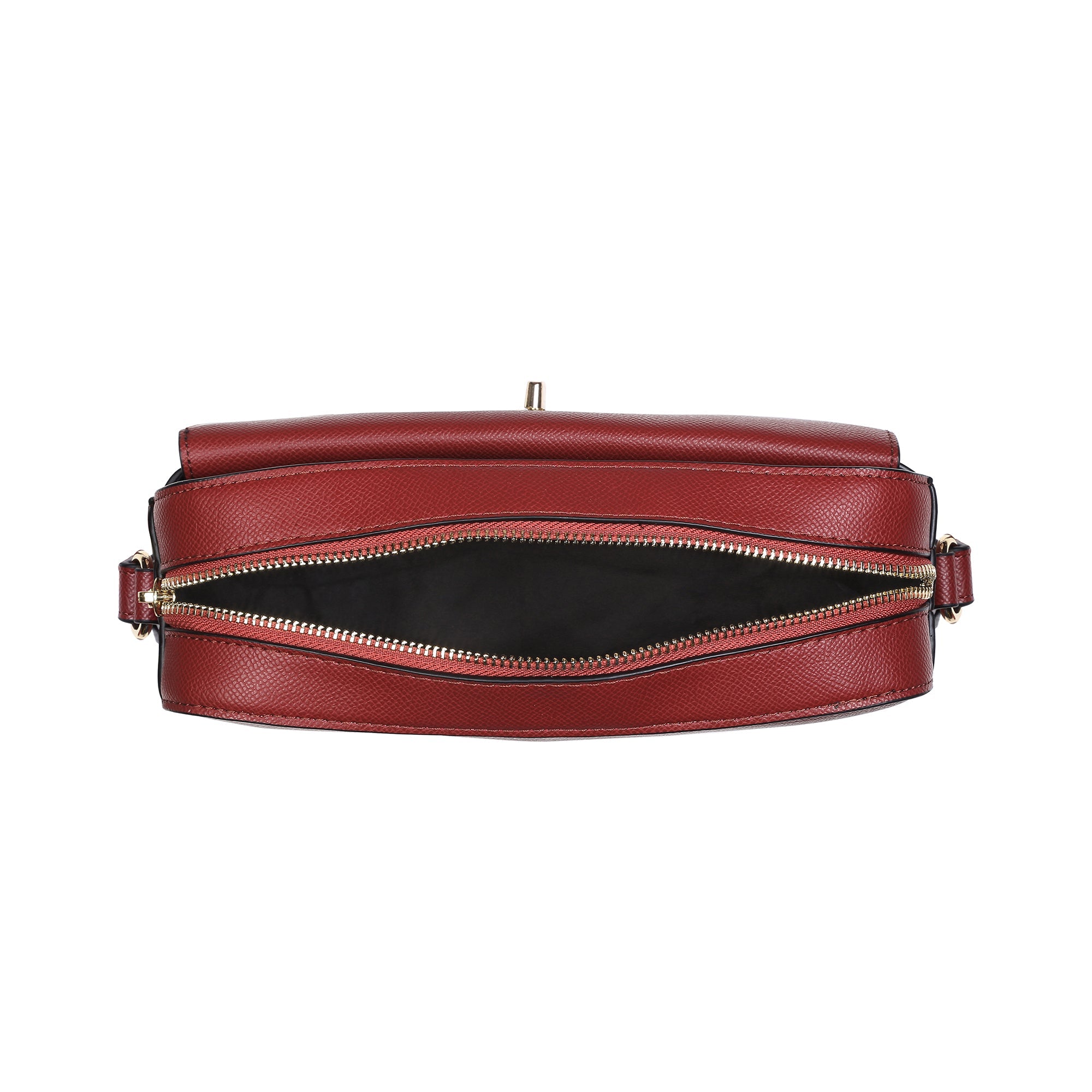 Accessorize London Women's Faux Leather Red Tyler Twistlock Sling Bag