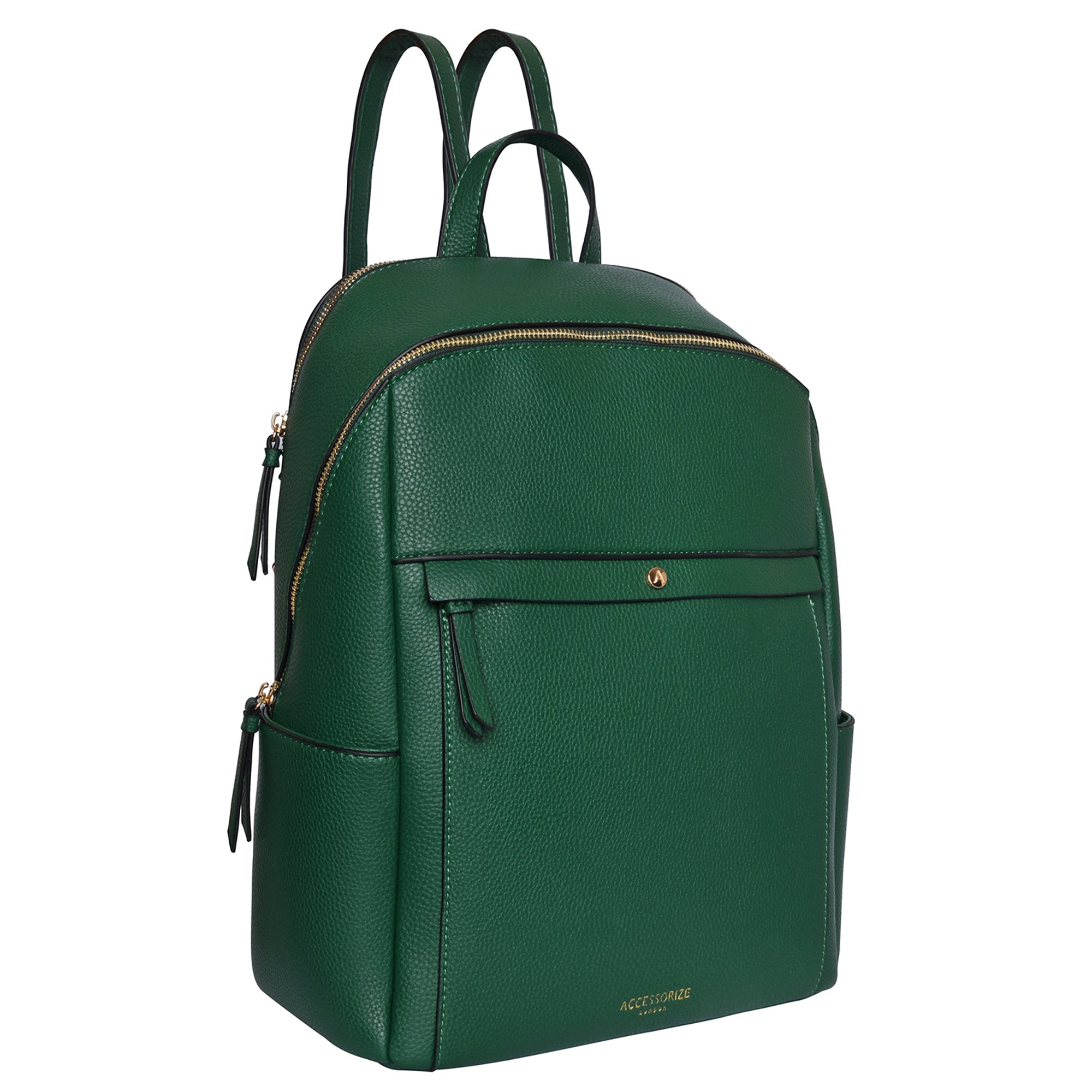 Accessorize London Women's Faux Leather Green Sammy Backpack