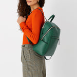 Accessorize London Women's Faux Leather Green Sammy Backpack