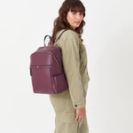Accessorize London Women's Faux Leather Maroon Sammy Backpack