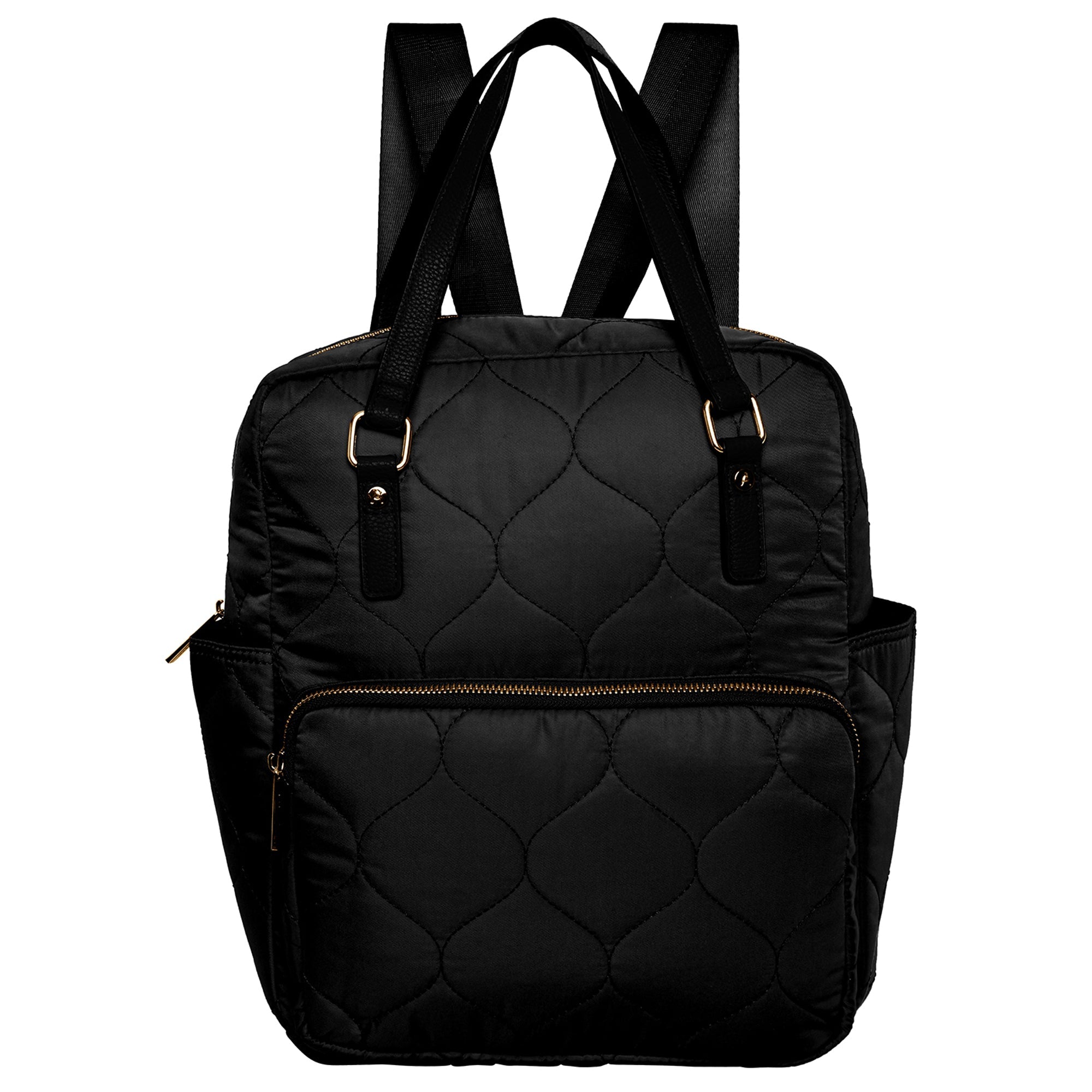 Accessorize London Women's Faux Leather Black Emmie Backpack