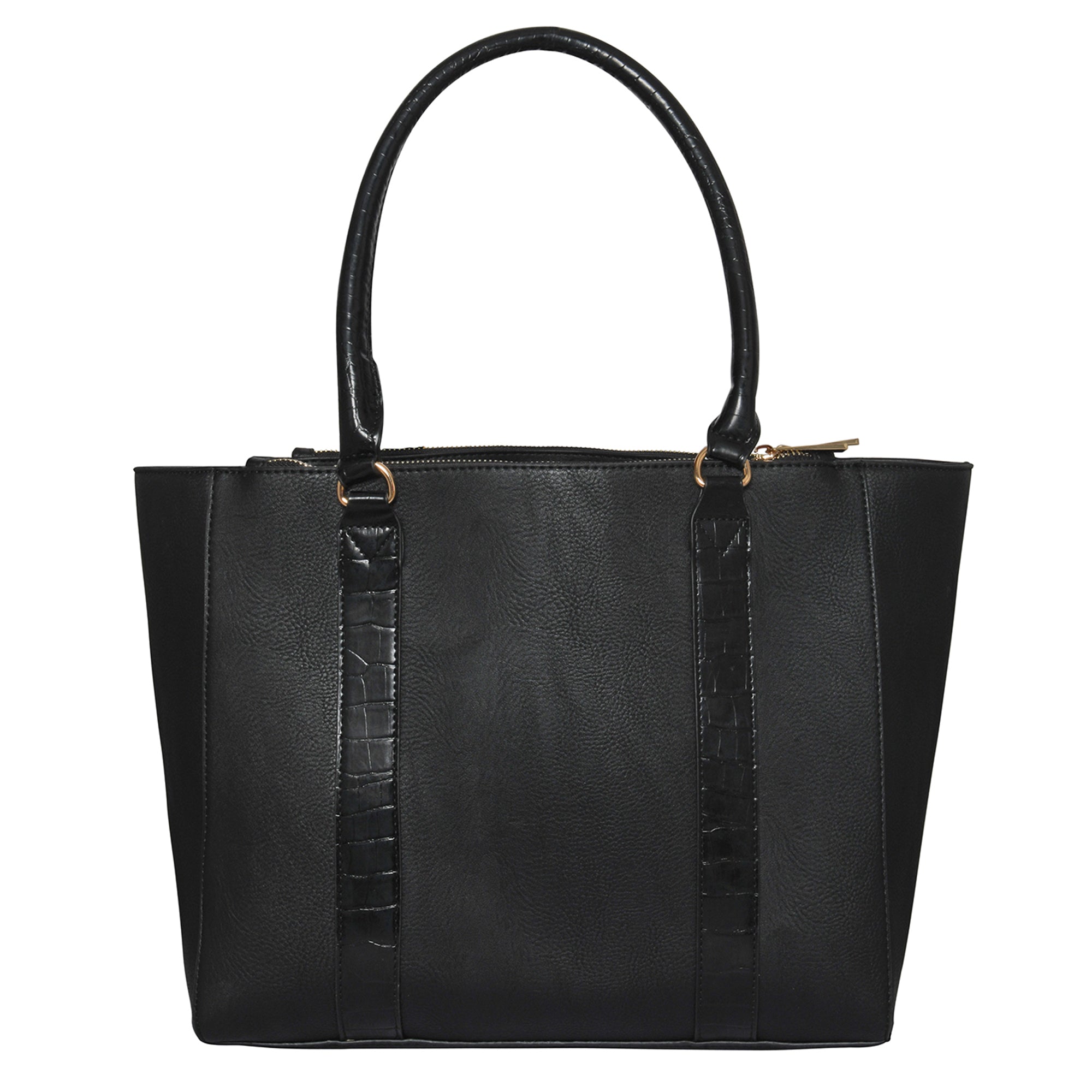 Accessorize London Women's Faux Leather Black Kirby Work Bag