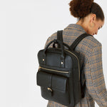 Accessorize London Women's Faux Leather Black Harrie Backpack