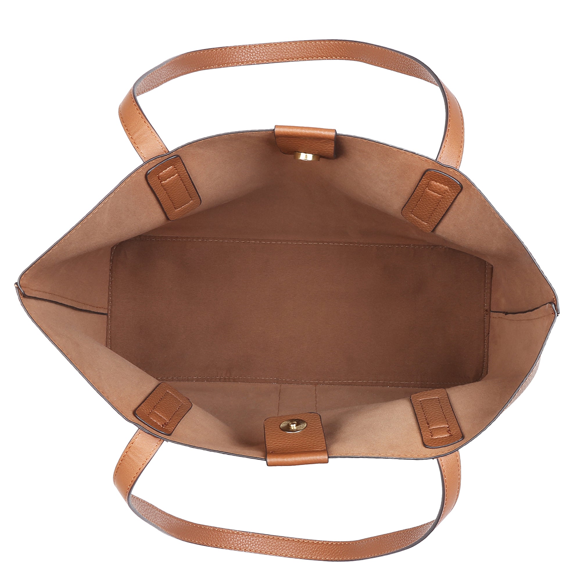 Accessorize London Women's Faux Leather Tan Cambridge Tote Bag